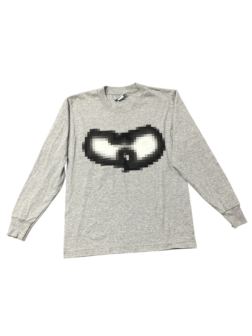 Vintage 1990s Wu Wear Long Sleeve Shirt Grey Pixel Graphic